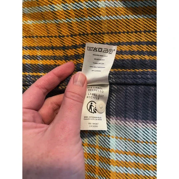 Outerknown blanket shirt cumin rogue plaid men's xxl - Picture 6 of 6